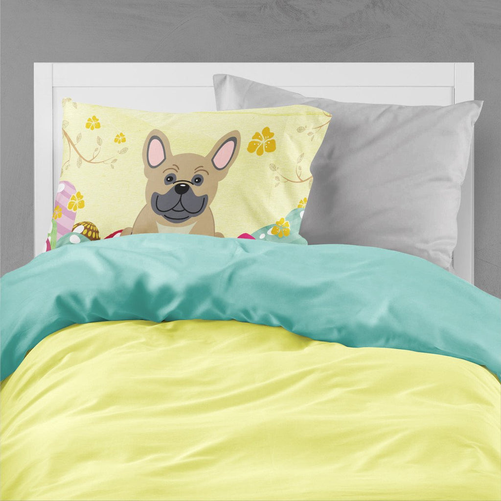 Easter Eggs French Bulldog Cream Standard Pillowcase Lightweight Super Soft Easy Care Decorative Artwork Pillowcase, Standard