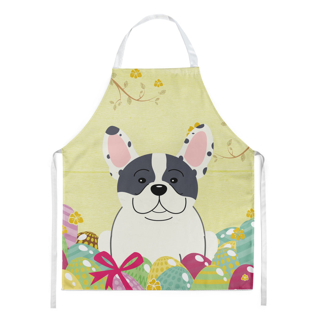 Easter Eggs French Bulldog Piebald Apron Cooking Kitchen Server Baking Crafts Gardening for Adult Women Men, Unisex, Large, Multicolor