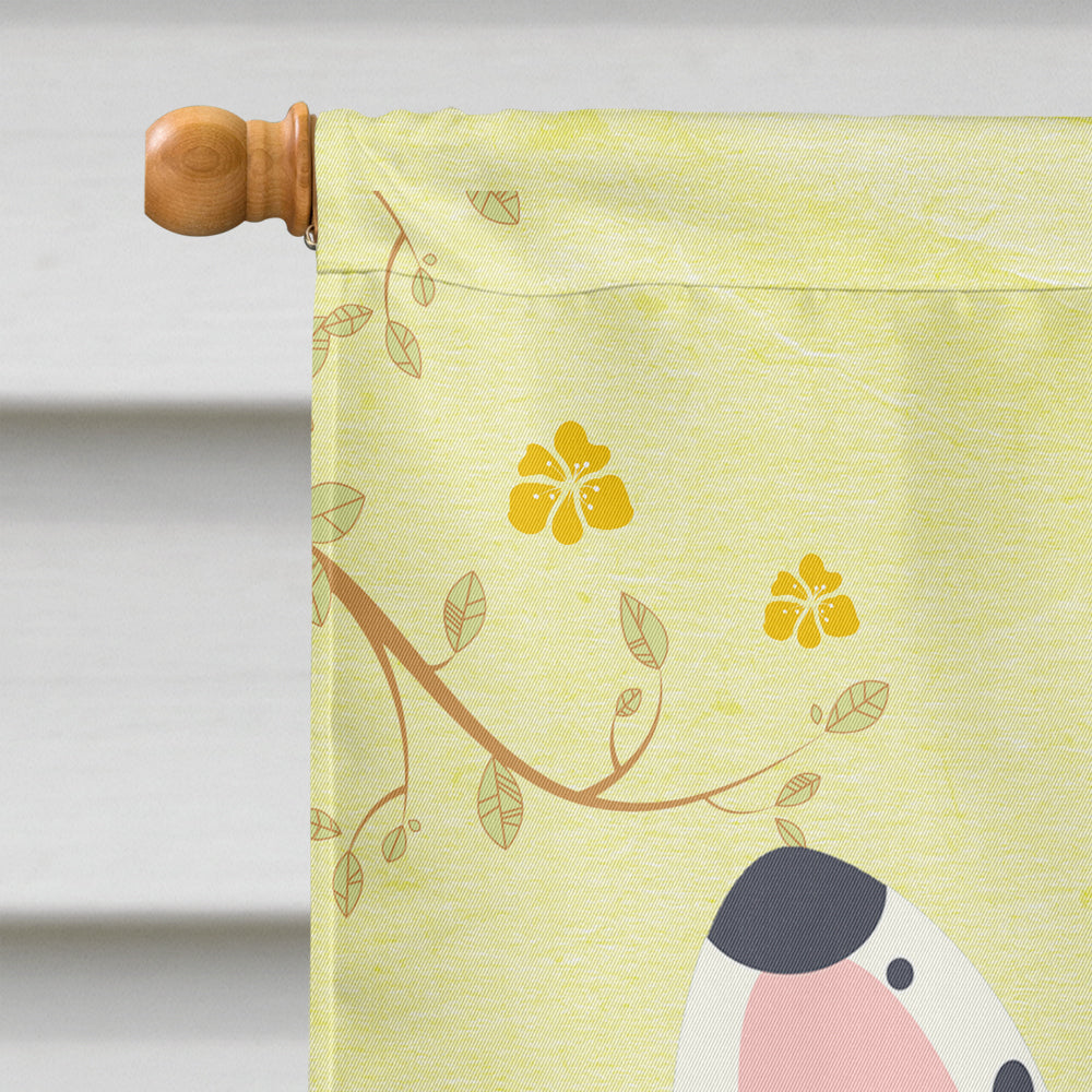 Easter Eggs French Bulldog Piebald House Flag 28x40 Porch Sleeve Pole Decorative Outside Yard Banner Artwork Wall Hanging, Polyester