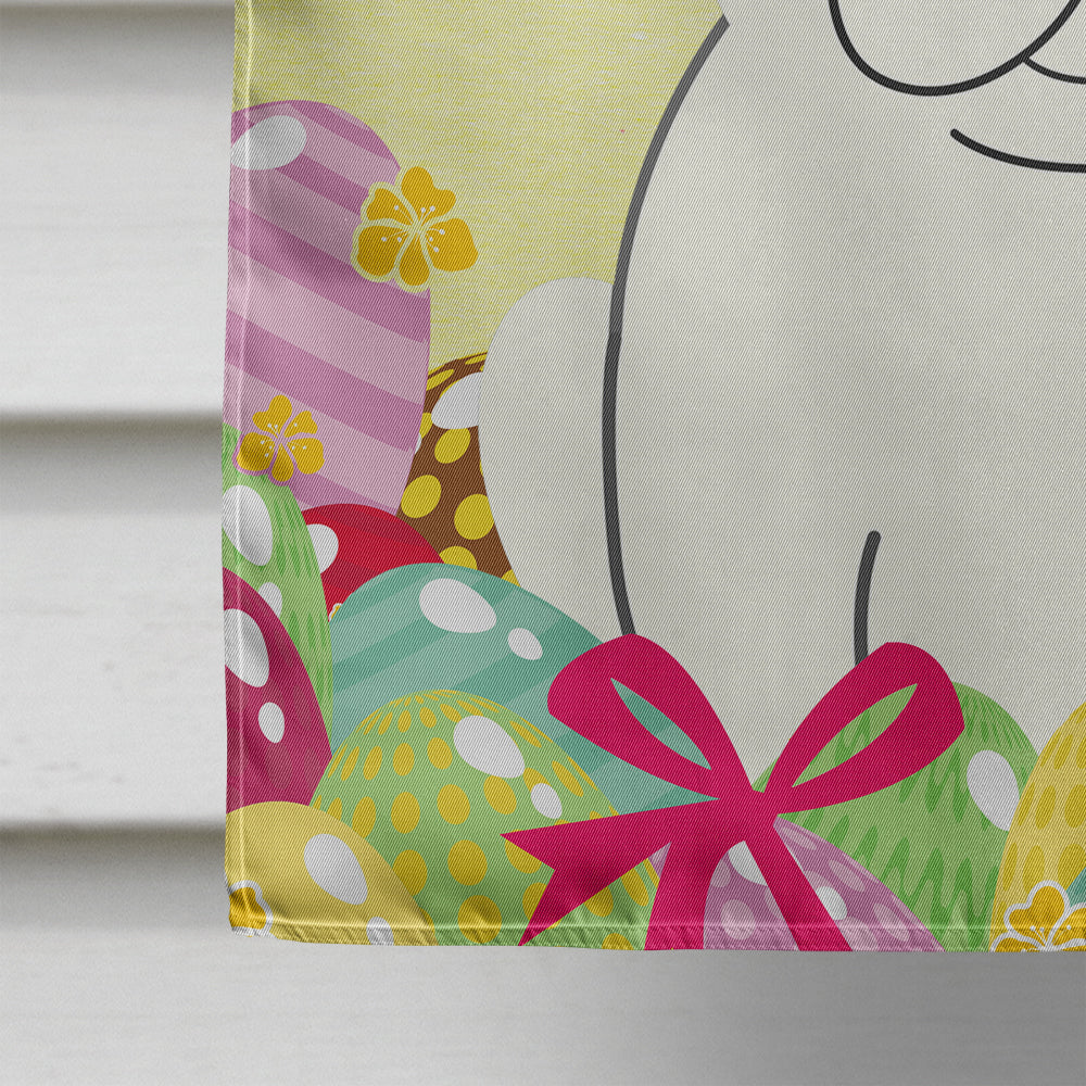 Easter Eggs French Bulldog Piebald House Flag 28x40 Porch Sleeve Pole Decorative Outside Yard Banner Artwork Wall Hanging, Polyester