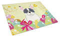 Easter Eggs French Bulldog Piebald Cutting Board Tempered Glass Kitchen Cutting Surface, Heat Resistant Chopping, Non-Slip Feet, Food Prep & Serving