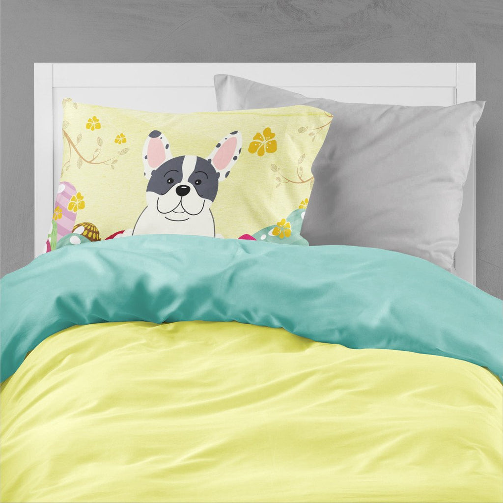 Easter Eggs French Bulldog Piebald Standard Pillowcase Lightweight Super Soft Easy Care Decorative Artwork Pillowcase, Standard