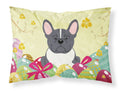 Easter Eggs French Bulldog Black White Standard Pillowcase Lightweight Super Soft Easy Care Decorative Artwork Pillowcase, Standard