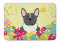 Easter Eggs French Bulldog Black White Memory Foam Kitchen Mat Machine Washable Anti-Fatigue Cushion Comfort Bath or Kitchen Rug
