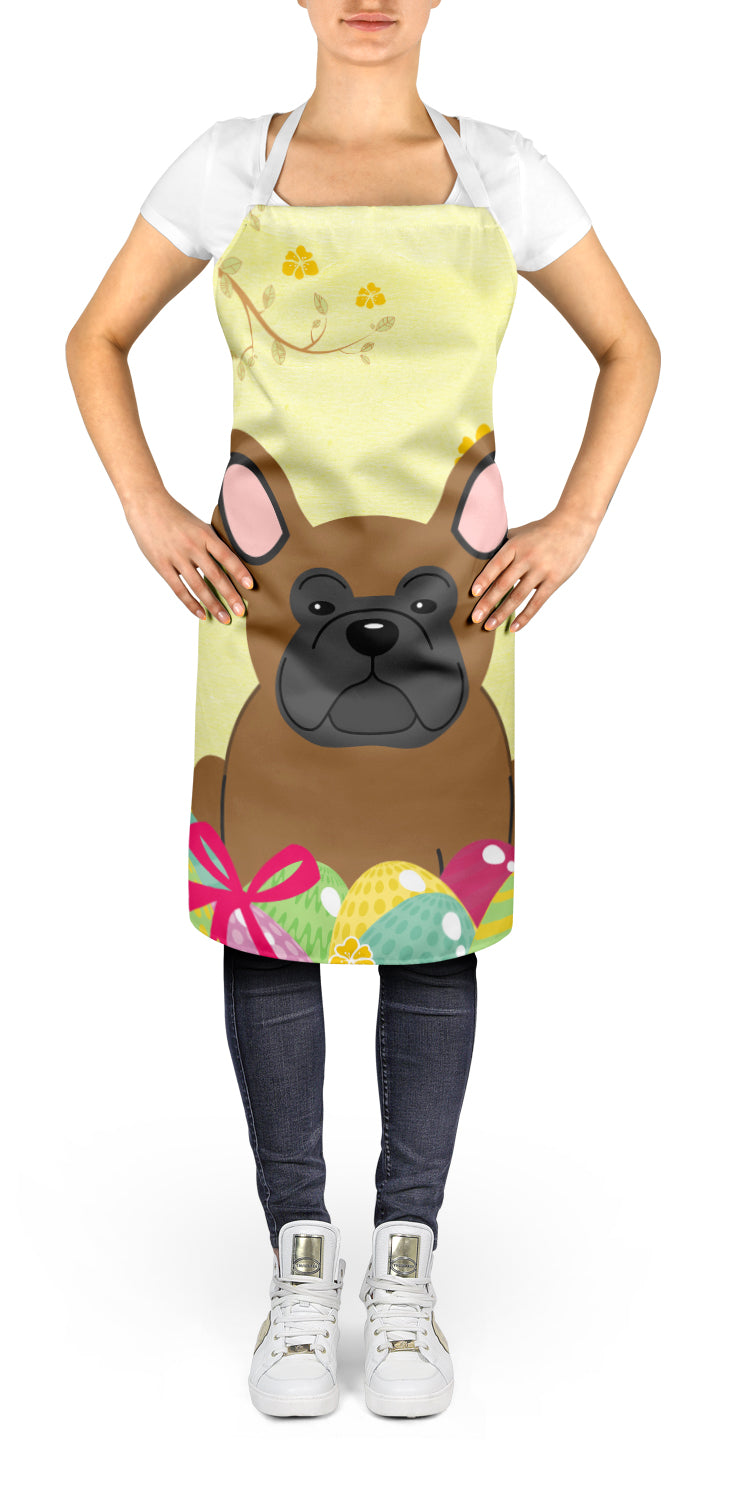 Easter Eggs French Bulldog Brown Apron Cooking Kitchen Server Baking Crafts Gardening for Adult Women Men, Unisex, Large, Multicolor