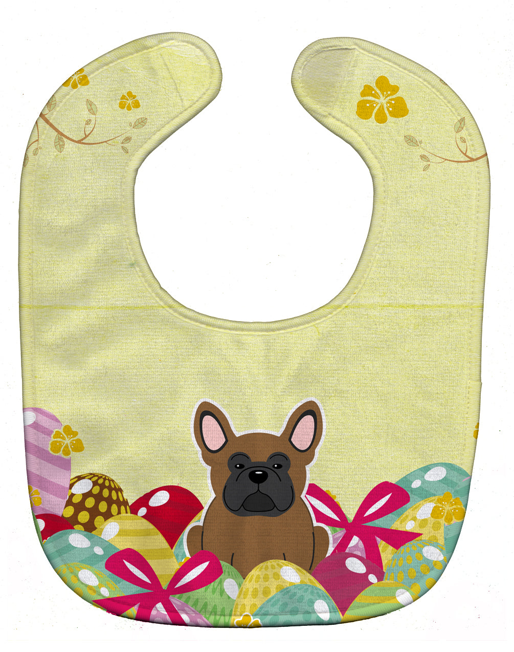 Easter Eggs French Bulldog Brown Baby Bib Easy-Clean Baby Bib Baby Feeding Accessory Baby Mealtime Essential, 10 x 13, Multicolor