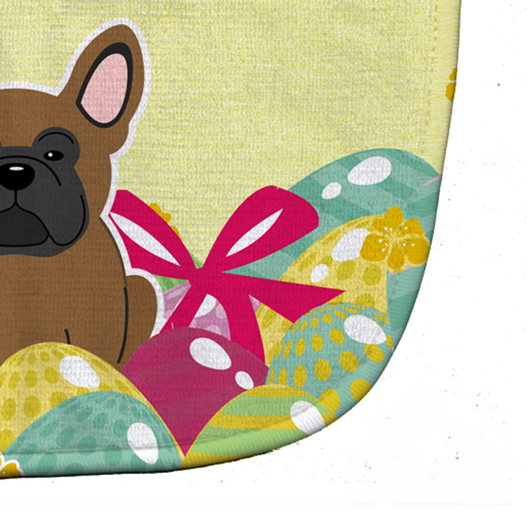 Easter Eggs French Bulldog Brown Baby Bib Easy-Clean Baby Bib Baby Feeding Accessory Baby Mealtime Essential, 10 x 13, Multicolor