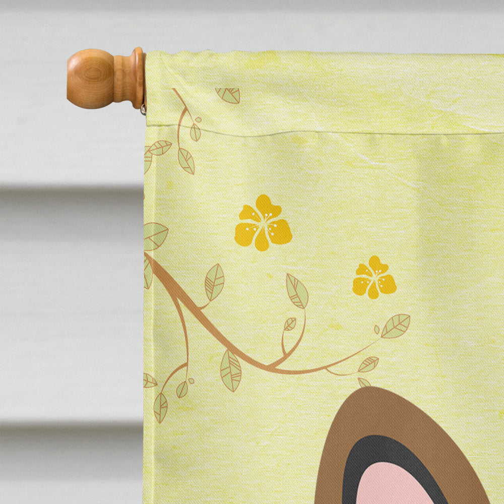 Easter Eggs French Bulldog Brown House Flag 28x40 Porch Sleeve Pole Decorative Outside Yard Banner Artwork Wall Hanging, Polyester