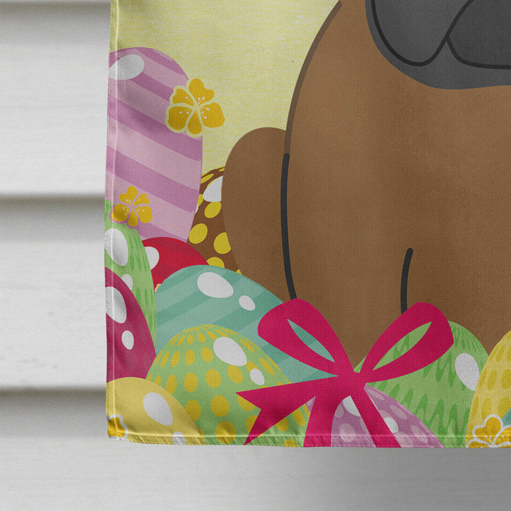 Easter Eggs French Bulldog Brown House Flag 28x40 Porch Sleeve Pole Decorative Outside Yard Banner Artwork Wall Hanging, Polyester