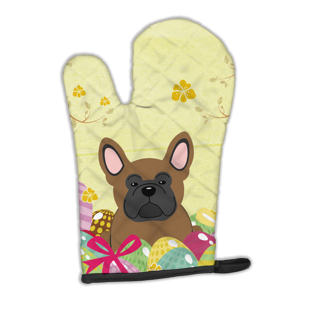 Easter Eggs French Bulldog Brown Oven Mitt Heat Resistant Thick Oven Mitt for Hot Pans and Oven, Kitchen Mitt Protect Hands, Cooking Baking Glove