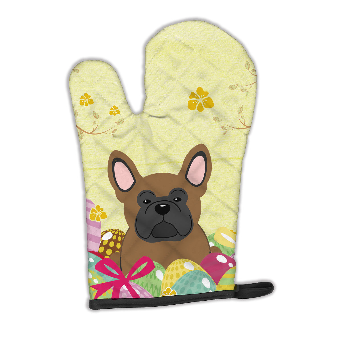 Easter Eggs French Bulldog Brown Oven Mitt Heat Resistant Thick Oven Mitt for Hot Pans and Oven, Kitchen Mitt Protect Hands, Cooking Baking Glove
