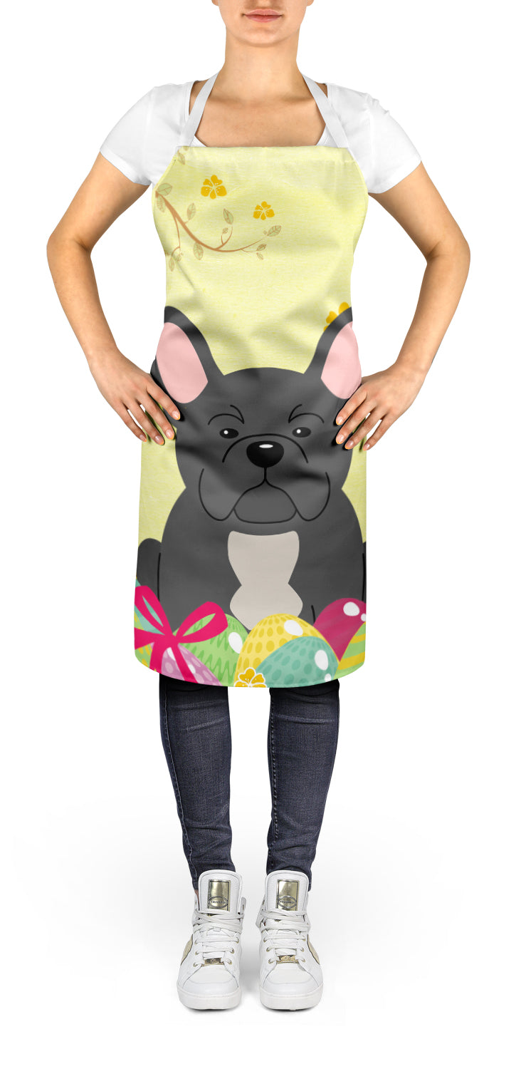 Easter Eggs French Bulldog Black Apron Cooking Kitchen Server Baking Crafts Gardening for Adult Women Men, Unisex, Large, Multicolor