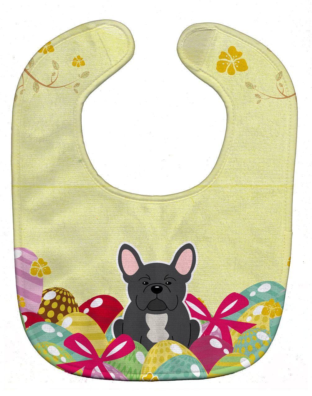 Easter Eggs French Bulldog Black Baby Bib Easy-Clean Baby Bib Baby Feeding Accessory Baby Mealtime Essential, 10 x 13, Multicolor