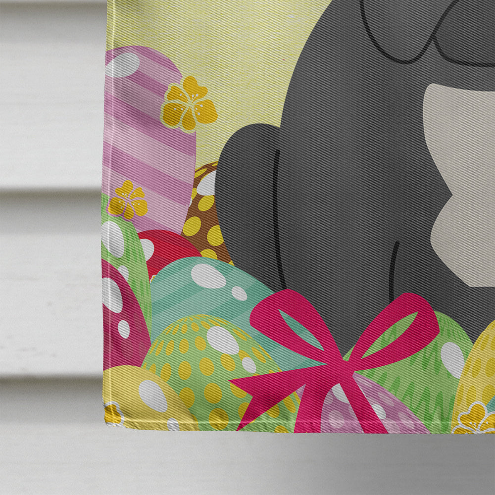 Easter Eggs French Bulldog Black House Flag 28x40 Porch Sleeve Pole Decorative Outside Yard Banner Artwork Wall Hanging, Polyester