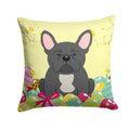 Easter Eggs French Bulldog Black Decorative Throw Pillow 14x14 Indoor Outdoor Accent Cushion, Fabric Cover with Insert for Sofa, Bed, Porch & Living Room