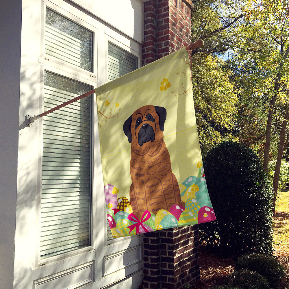 Easter Eggs Mastiff Brindle House Flag 28x40 Porch Sleeve Pole Decorative Outside Yard Banner Artwork Wall Hanging, Polyester