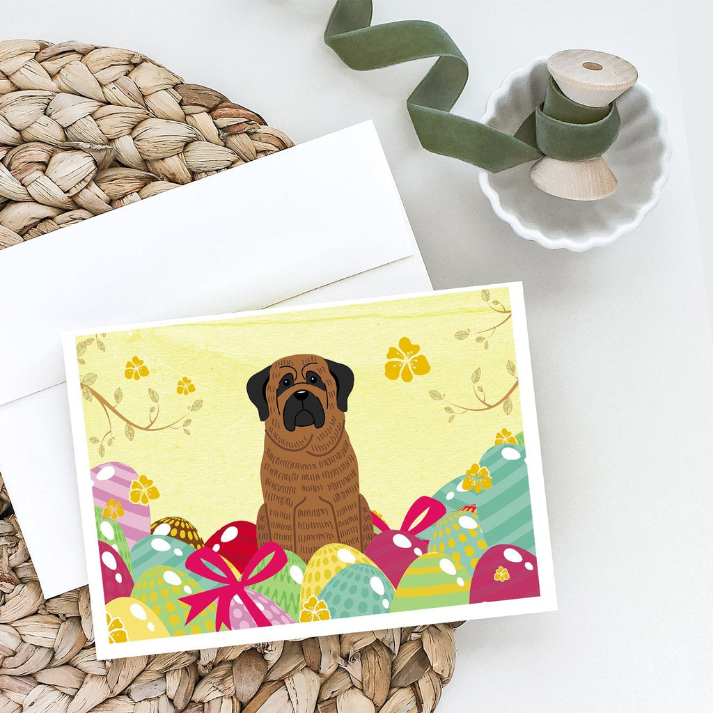 Easter Eggs Mastiff Brindle Greeting Cards Pack of 8 Blank Cards with Envelopes Whimsical A7 Size 5x7