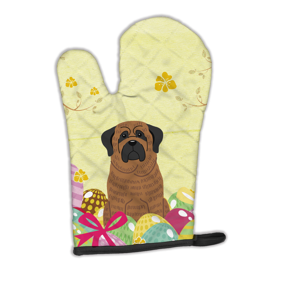 Easter Eggs Mastiff Brindle Oven Mitt Heat Resistant Thick Oven Mitt for Hot Pans and Oven, Kitchen Mitt Protect Hands, Cooking Baking Glove