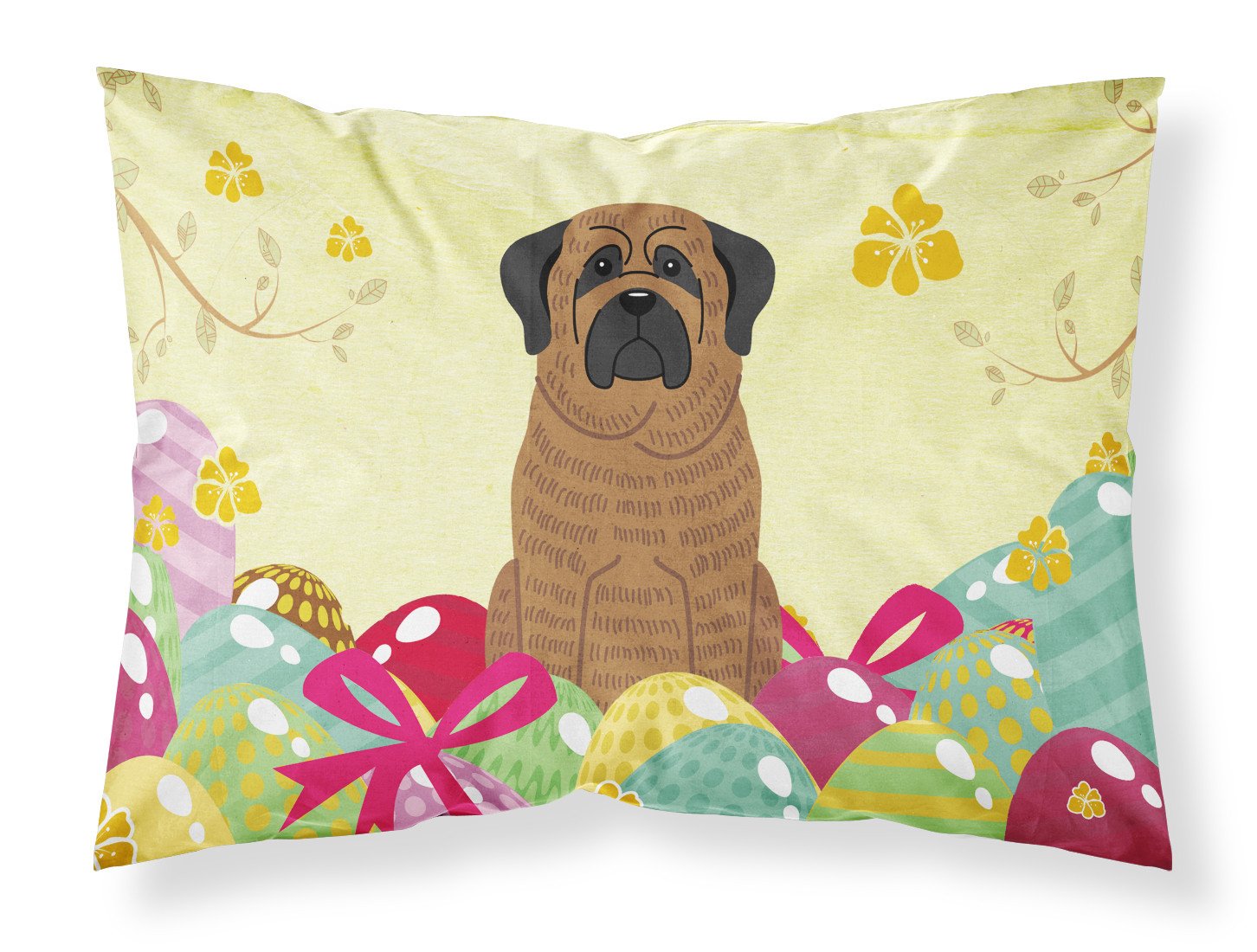 Easter Eggs Mastiff Brindle Standard Pillowcase Lightweight Super Soft Easy Care Decorative Artwork Pillowcase, Standard