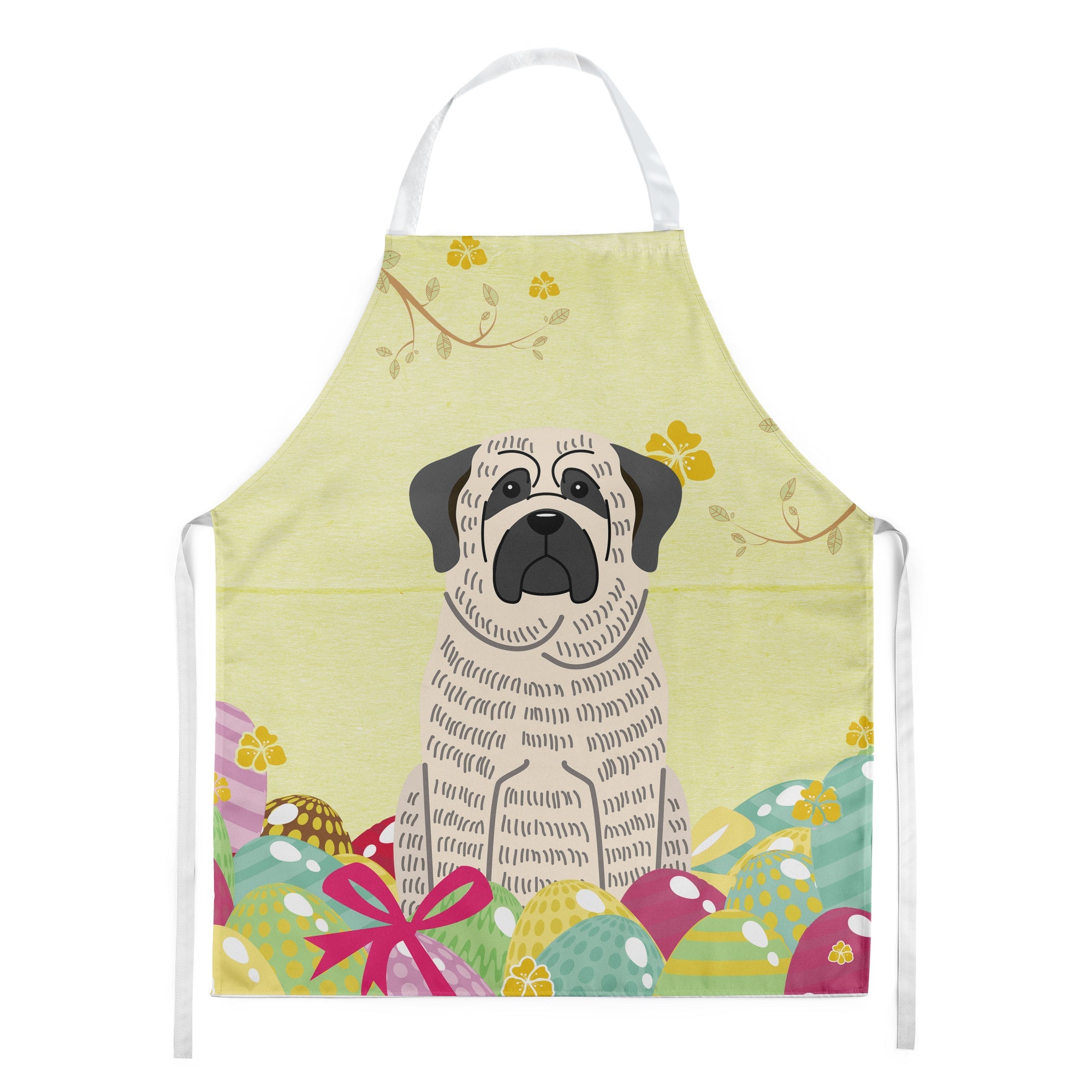 Easter Eggs Mastiff Brindle White Apron Cooking Kitchen Server Baking Crafts Gardening for Adult Women Men, Unisex, Large, Multicolor