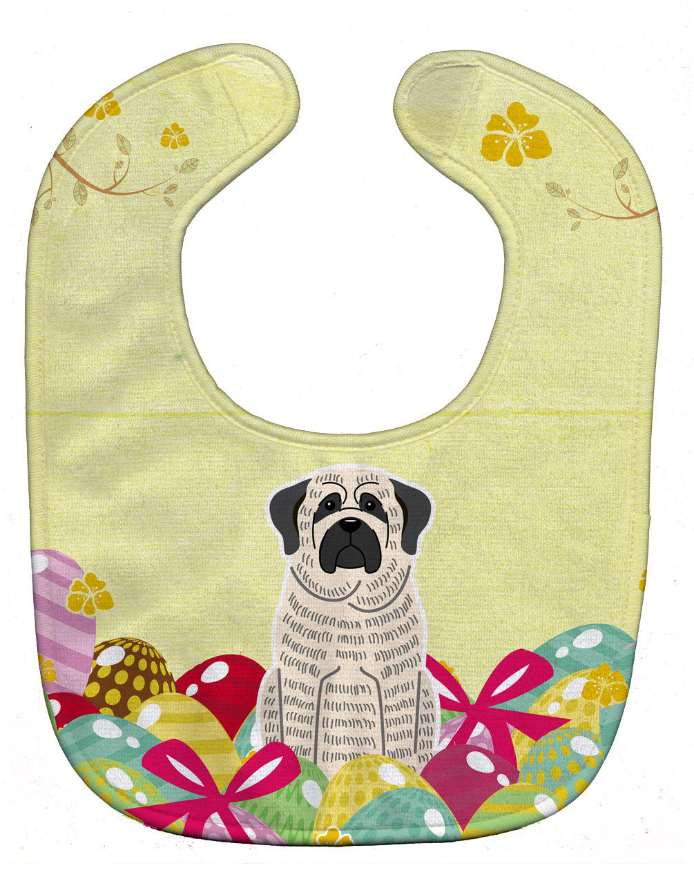 Easter Eggs Mastiff Brindle White Baby Bib Easy-Clean Baby Bib Baby Feeding Accessory Baby Mealtime Essential, 10 x 13, Multicolor
