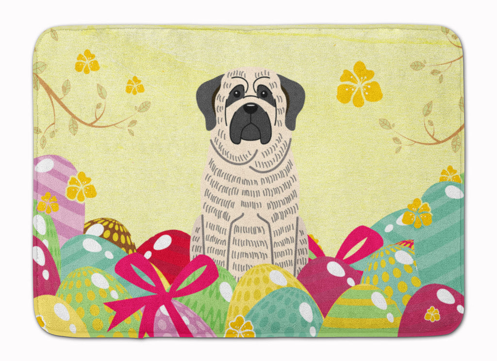 Easter Eggs Mastiff Brindle White Memory Foam Kitchen Mat Machine Washable Anti-Fatigue Cushion Comfort Bath or Kitchen Rug