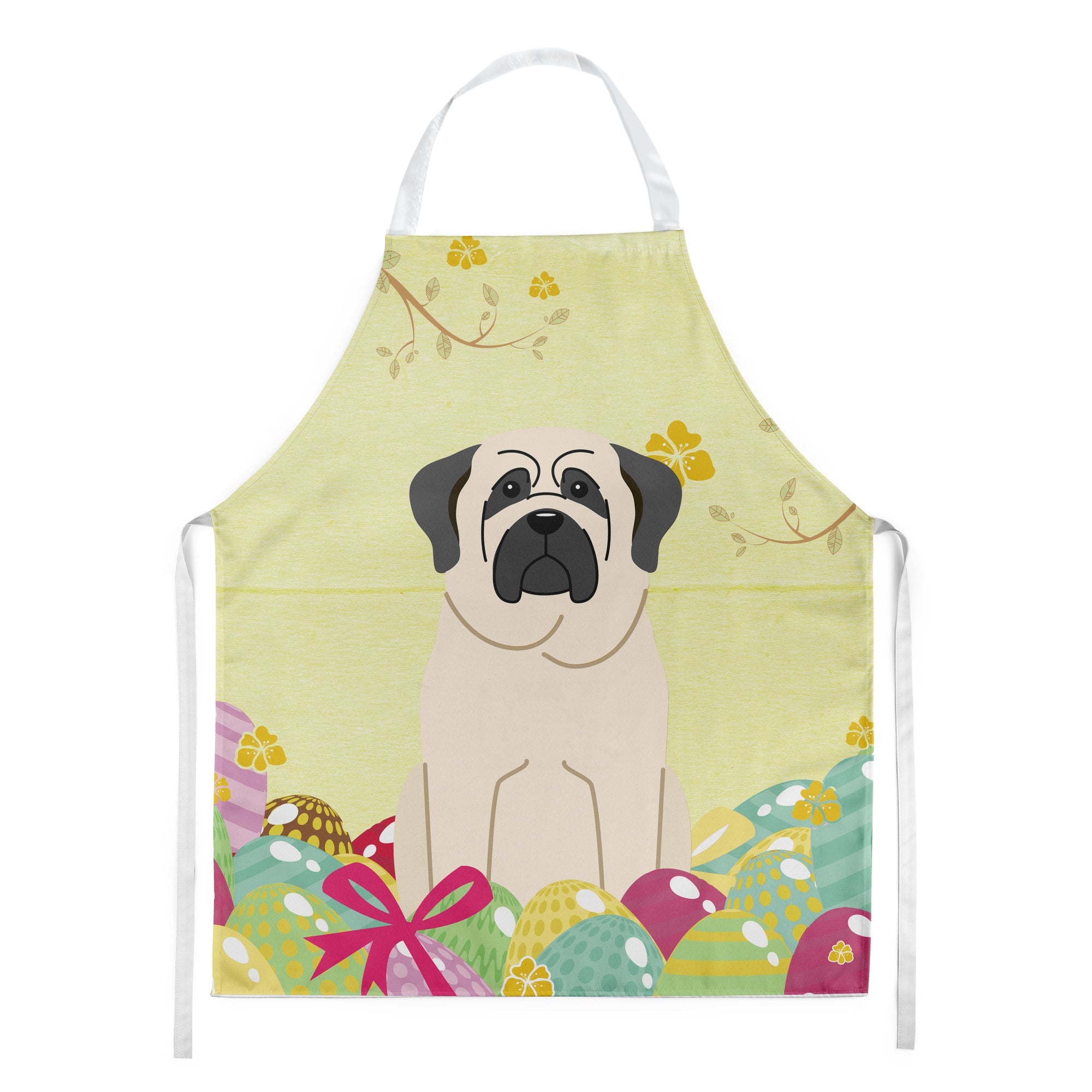 Easter Eggs Mastiff White Apron Cooking Kitchen Server Baking Crafts Gardening for Adult Women Men, Unisex, Large, Multicolor