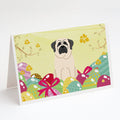 Easter Eggs Mastiff White Greeting Cards Pack of 8 Blank Cards with Envelopes Whimsical A7 Size 5x7