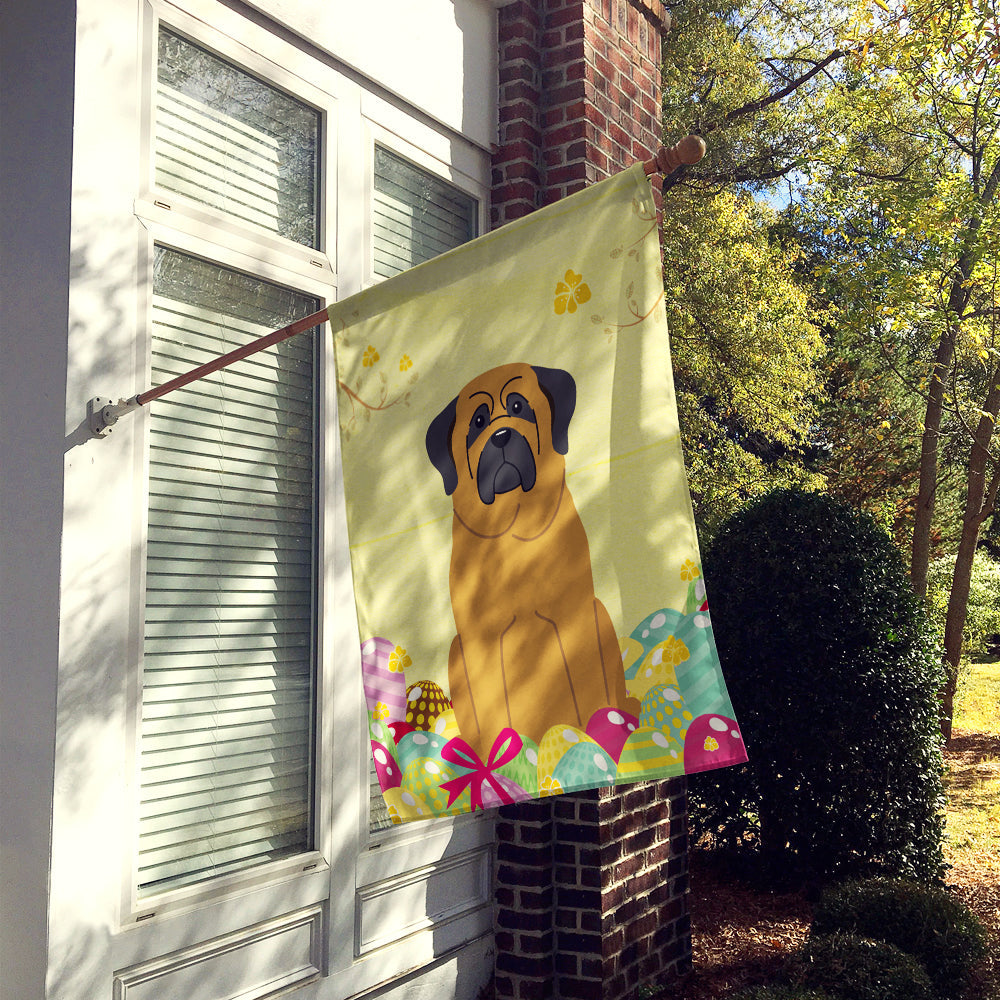 Easter Eggs Mastiff House Flag 28x40 Porch Sleeve Pole Decorative Outside Yard Banner Artwork Wall Hanging, Polyester