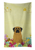 Easter Eggs Mastiff Kitchen Towel Velour Plush Front and Cotton Loop Back Machine Washable