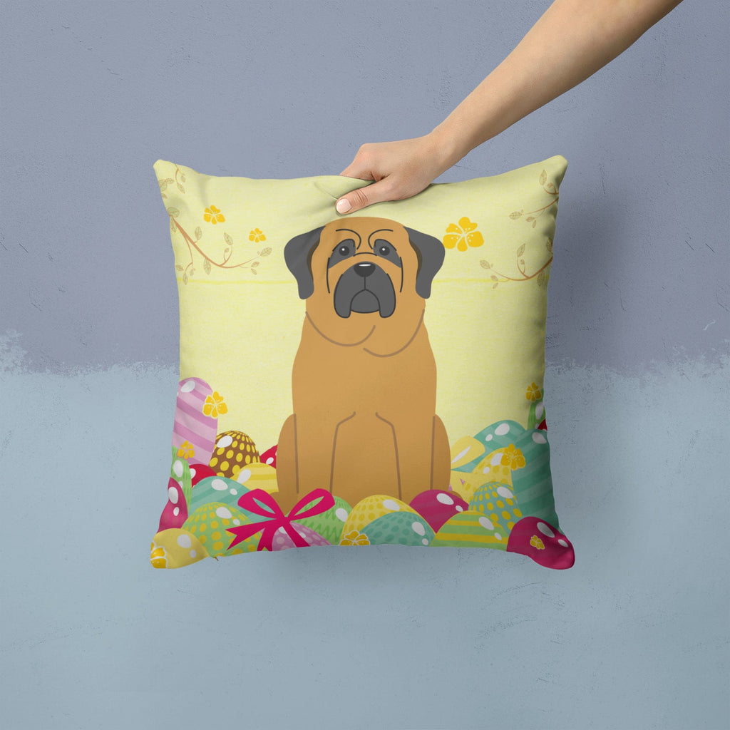 Easter Eggs Mastiff Decorative Throw Pillow 14x14 Indoor Outdoor Accent Cushion, Fabric Cover with Insert for Sofa, Bed, Porch & Living Room