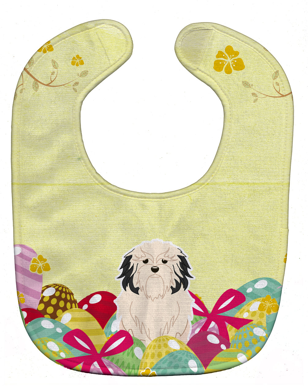 Easter Eggs Lowchen Baby Bib Easy-Clean Baby Bib Baby Feeding Accessory Baby Mealtime Essential, 10 x 13, Multicolor