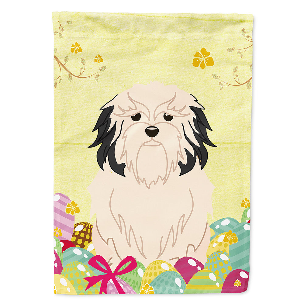 Easter Eggs Lowchen House Flag 28x40 Porch Sleeve Pole Decorative Outside Yard Banner Artwork Wall Hanging, Polyester