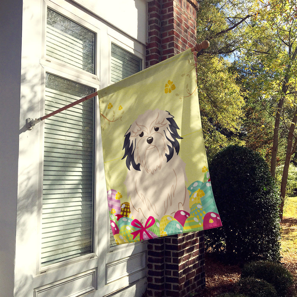 Easter Eggs Lowchen House Flag 28x40 Porch Sleeve Pole Decorative Outside Yard Banner Artwork Wall Hanging, Polyester