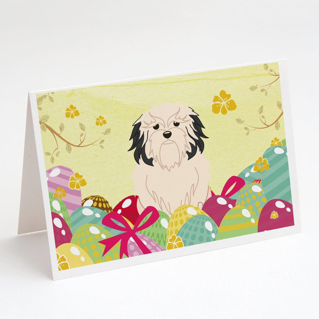 Easter Eggs Lowchen Greeting Cards Pack of 8 Blank Cards with Envelopes Whimsical A7 Size 5x7