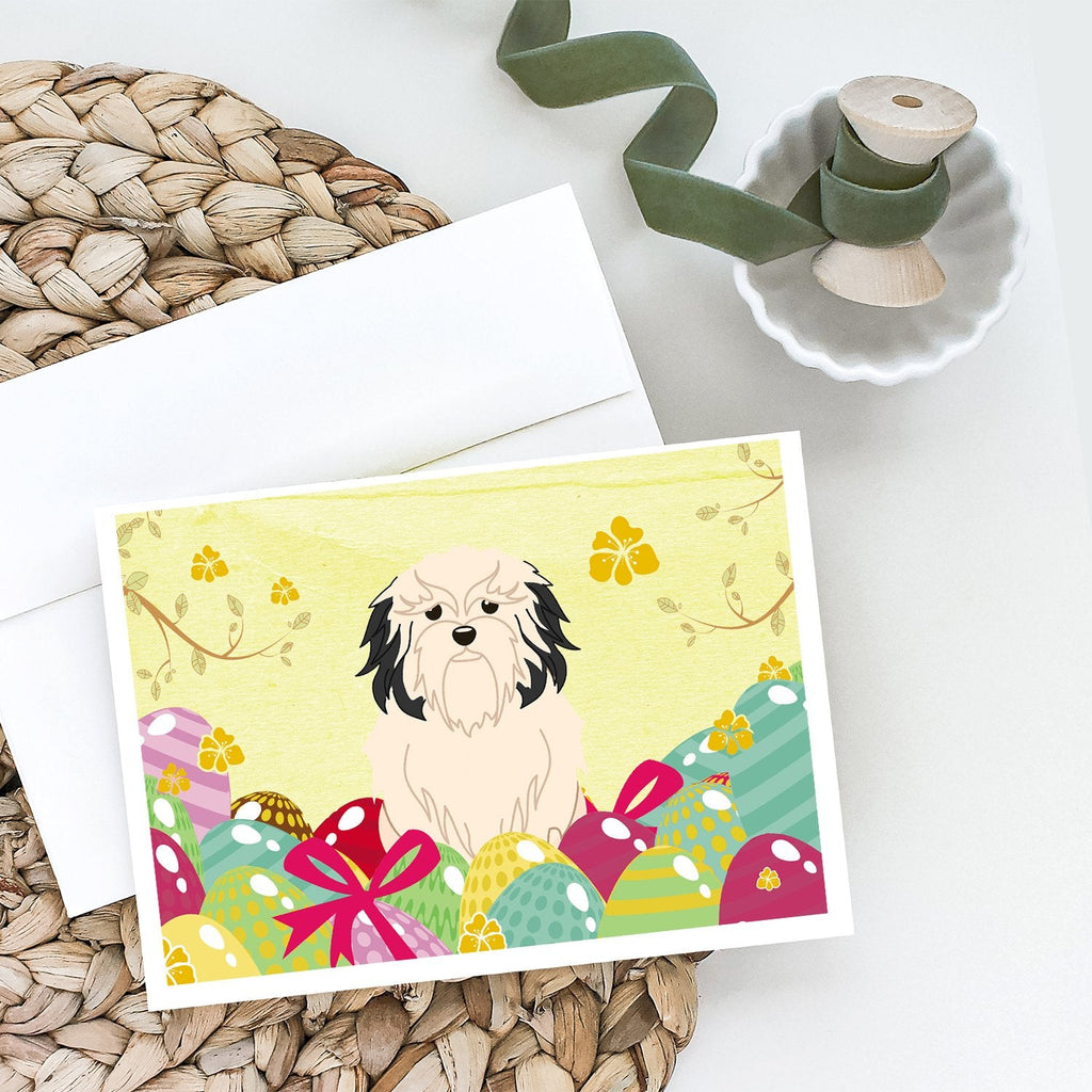 Easter Eggs Lowchen Greeting Cards Pack of 8 Blank Cards with Envelopes Whimsical A7 Size 5x7
