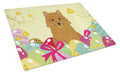 Easter Eggs Norwich Terrier Cutting Board Tempered Glass Kitchen Cutting Surface, Heat Resistant Chopping, Non-Slip Feet, Food Prep & Serving