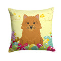 Easter Eggs Norwich Terrier Decorative Throw Pillow 14x14 Indoor Outdoor Accent Cushion, Fabric Cover with Insert for Sofa, Bed, Porch & Living Room