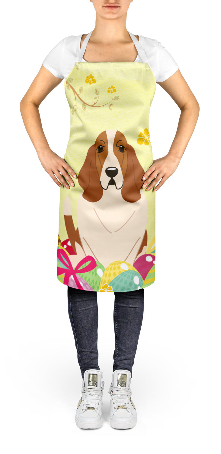 Easter Eggs Basset Hound Apron Cooking Kitchen Server Baking Crafts Gardening for Adult Women Men, Unisex, Large, Multicolor