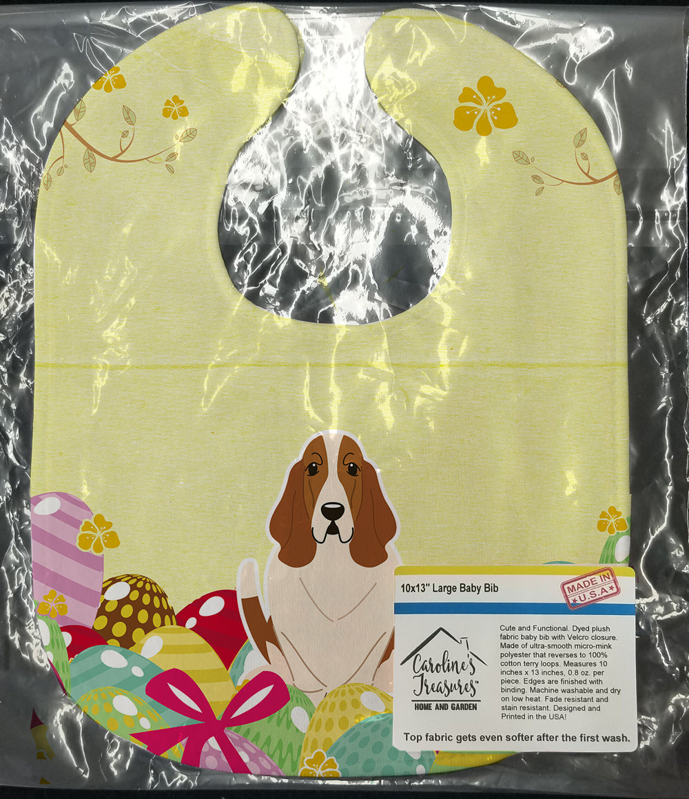 Easter Eggs Basset Hound Baby Bib Easy-Clean Baby Bib Baby Feeding Accessory Baby Mealtime Essential, 10 x 13, Multicolor