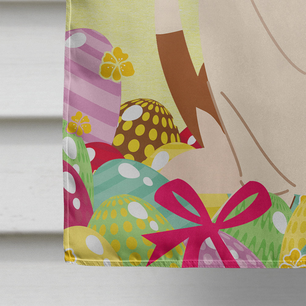 Easter Eggs Basset Hound House Flag 28x40 Porch Sleeve Pole Decorative Outside Yard Banner Artwork Wall Hanging, Polyester