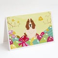 Easter Eggs Basset Hound Greeting Cards Pack of 8 Blank Cards with Envelopes Whimsical A7 Size 5x7