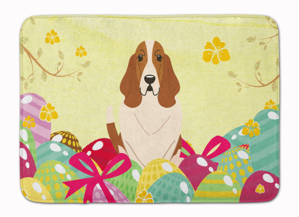 Easter Eggs Basset Hound Memory Foam Kitchen Mat Machine Washable Anti-Fatigue Cushion Comfort Bath or Kitchen Rug