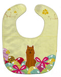 Easter Eggs Karelian Bear Dog Baby Bib Easy-Clean Baby Bib Baby Feeding Accessory Baby Mealtime Essential, 10 x 13, Multicolor