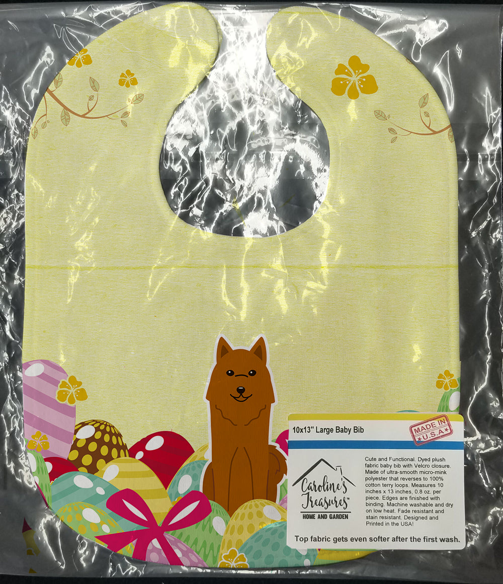 Easter Eggs Karelian Bear Dog Baby Bib Easy-Clean Baby Bib Baby Feeding Accessory Baby Mealtime Essential, 10 x 13, Multicolor