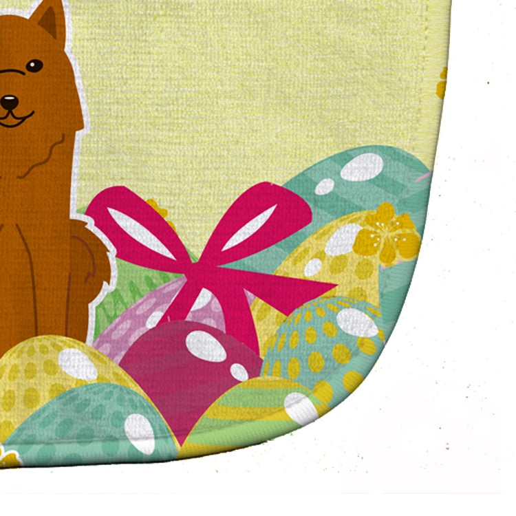 Easter Eggs Karelian Bear Dog Baby Bib Easy-Clean Baby Bib Baby Feeding Accessory Baby Mealtime Essential, 10 x 13, Multicolor