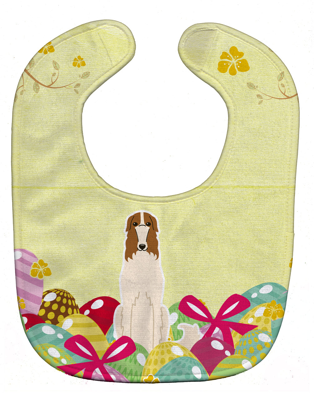Easter Eggs Borzoi Baby Bib Easy-Clean Baby Bib Baby Feeding Accessory Baby Mealtime Essential, 10 x 13, Multicolor