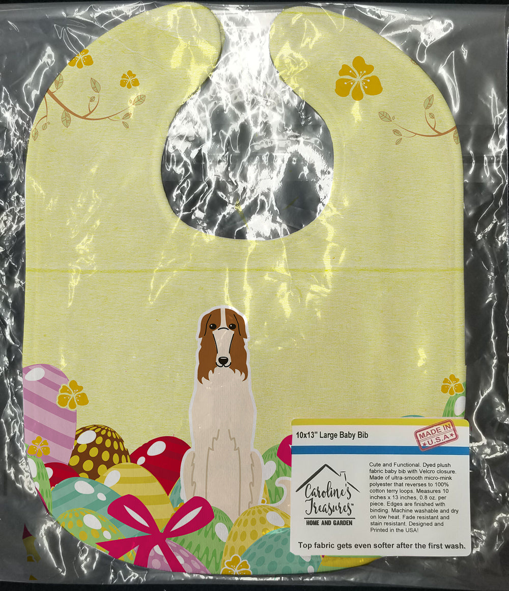 Easter Eggs Borzoi Baby Bib Easy-Clean Baby Bib Baby Feeding Accessory Baby Mealtime Essential, 10 x 13, Multicolor