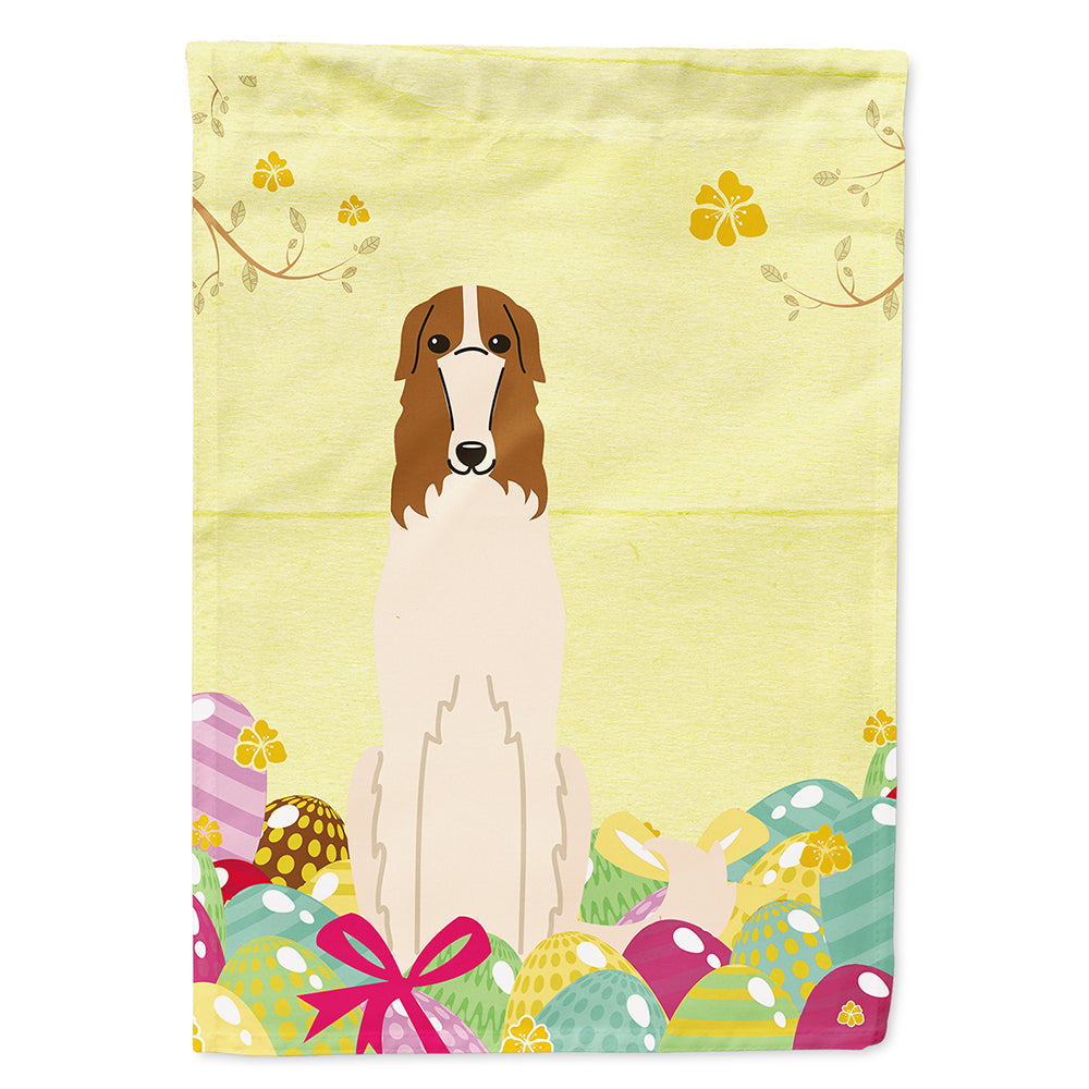 Easter Eggs Borzoi House Flag 28x40 Porch Sleeve Pole Decorative Outside Yard Banner Artwork Wall Hanging, Polyester