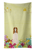 Easter Eggs Borzoi Kitchen Towel Velour Plush Front and Cotton Loop Back Machine Washable